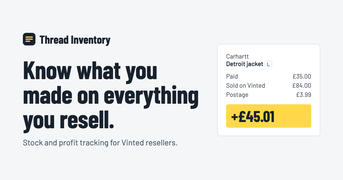Thread Inventory: Vinted stock and profit tracker for resellers